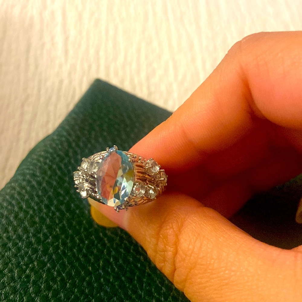 Sterling Silver Ring w/ Topaz stones